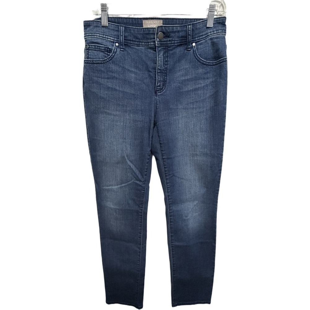 Chico's Fabulously Slimming Jeans 0.5 Regular Blue Stretch Straight Leg Denim